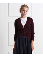 ウーリーリブニットカーディガン/ボルドー(064)