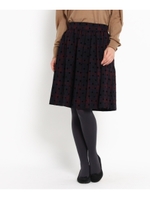 フロッキードットフレアスカート/チャコールグレー(214)