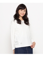 ボートネックドロップショルダーカットソー/ホワイト系(002)