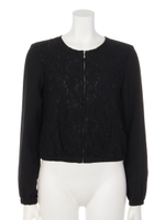 フロントレースノーカラーブルゾン/オフホワイト