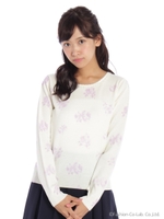 花プリントニットPO 1/ラベンダー