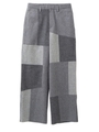 PATCHWORK WOOL WIDE PANTS/ネイビー