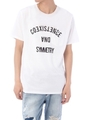 【AZUL by moussy】3段ロゴクルーネック半袖ポケT/WHT