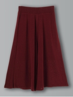 ニットワイドパンツ/ボルドー
