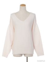 アクリル起毛ヤーンドルマンニット/ネイビー