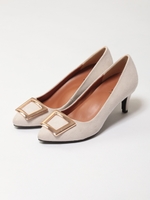 スクエアバックルパンプス/ブラック