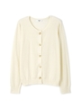 ハトメ釦ニットカーディガン/ホワイト(031)