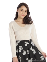 Ｖネックニットプルオーバー/シロ