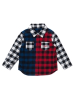 BUFFALO PLAID L/S MULTICOLOR SHIRT (4T〜7T)/ピンク