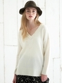ヤク混Vネックプルオーバー/ホワイト