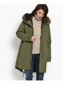 WOOLRICH ラビットファーモッズコート/カーキ(027)
