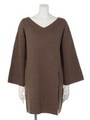 【chille anap】スリット入りニットVネックチュニック/GRY