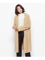 ショールフードドレープニットコーディガン/ベージュ(052)