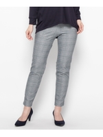 ストレッチチェックパンツ/ダークブラウン(243)