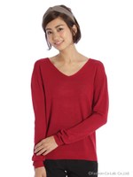 ベーシックVネックニット/グレー