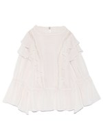 ラッフルデザインブラウス/BLK