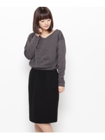 ふくれチェックドッキングワンピース/ブラック(519)