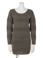 ボーダー編みニットSETUP/モスグリーン