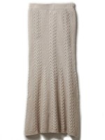 ケーブルニットスカート/ベージュ