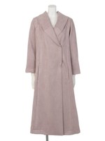 ビッグショールカラーロングコート/ネイビー