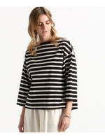 Americana ボーダーボートネックプルオーバー/ブラック(319)