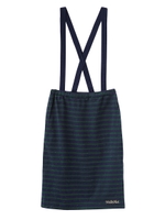 STRIPED SUSPENDER MID SKIRT/NAVY