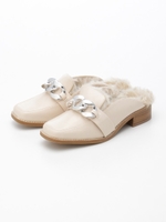 【JEFFREY CAMPBELL】ファー使いミュール/ブラック