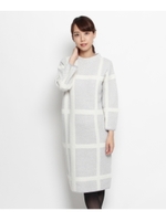 アルパカ混ジグザグニットワンピース/ブラウン系(340)