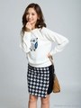 千鳥チェックスカート/ネイビー