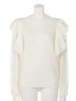 【chille anap】フリルニットトップス/BK