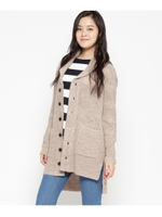 前ボタンニットカーディガン/ベージュ(052)