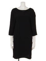 (SEE YOU SOON)ネック切替ワンピース/BLACK MID