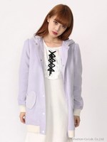 うさ耳シャギーロングブルゾン/ピンク