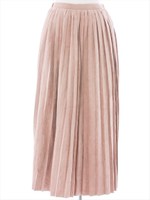フェイクスウェードプリーツスカート/ピンクベージュ