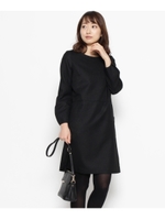 ラメツイード風ワンピース/ネイビー(293)