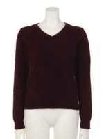 アンゴラ高混率Vあきニット/ブラウン