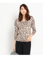 レオパードプリントニットプルオーバー/グレー(112)