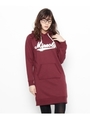 起毛裏毛フードワンピース/ワインレッド(063)