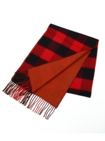 リバーシブルブロックチェックストール/ブラック(219)