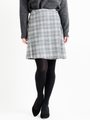 シャギーチェックラップスカート/グレー柄