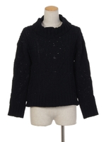 ベロアライクニット/紺