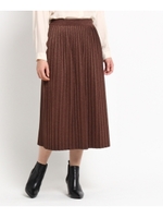 ラメプリーツリブスカート/ブラウン(055)