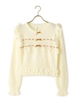 【LIZ LISA】リボンフリルニット/ホワイト