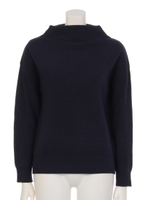 【小泉里子さん着用】ピンタックボトルネックKT/ネイビー