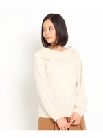 リボン付きオフショルニット/ライトグレー(011)