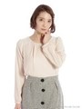 肩レース上品ブラウス/ネイビー