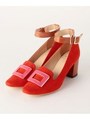 BFC スクエアバックルパンプス 65/Orange