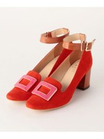 BFC スクエアバックルパンプス 65/Orange