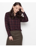 innowave 先染めチェックシャツ/ボルドー(264)