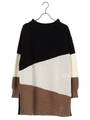 マルチカラーニットチュニック/ブラック